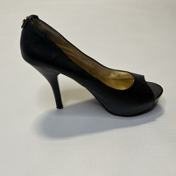 Michael michael Kors Peep Toe Hidden Platform Leather Stiletto Pumps Heels 6.5 - Picture 5 of 9